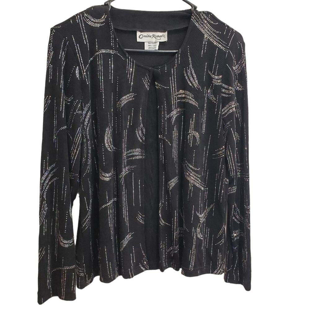 Claudia Richard Double Layered Multi Colored Sparkly Embellished Top